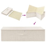 vidaXL Cutie de depozitare, crem, 70x40x18 cm, material textil vidaXL Cutie de depozitare, crem, 70x40x18 cm, material textil