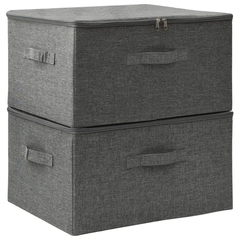 vidaXL Cutii de depozitare 2 buc. antracit 43x34x23 cm material textil