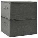 vidaXL Cutii de depozitare 2 buc. antracit 43x34x23 cm material textil vidaXL Cutii de depozitare 2 buc. antracit 43x34x23 cm material textil