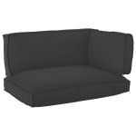 vidaXL Set de perne pentru paleți din 3 piese – Negru, material Oxford vidaXL Set de perne pentru paleți din 3 piese – Negru, material Oxford