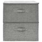 vidaXL Cutii de depozitare 2 buc. gri 43x34x23 cm material textil