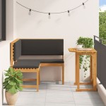 vidaXL Set mobilier de grădină cu perne, 2 piese, lemn masiv de acacia vidaXL Set mobilier de grădină cu perne, 2 piese, lemn masiv de acacia