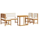 vidaXL Set mobilier de grădină cu perne, 4 piese, lemn masiv de acacia vidaXL Set mobilier de grădină cu perne, 4 piese, lemn masiv de acacia