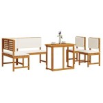 vidaXL Set mobilier de grădină cu perne, 4 piese, lemn masiv de acacia vidaXL Set mobilier de grădină cu perne, 4 piese, lemn masiv de acacia