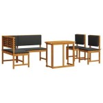 vidaXL Set mobilier de grădină cu perne, 4 piese, lemn masiv de acacia vidaXL Set mobilier de grădină cu perne, 4 piese, lemn masiv de acacia