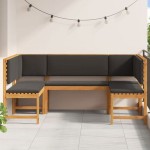 Set de bănci pentru grădină vidaXL cu perne - 5 piese din lemn masiv de acacia Set de bănci pentru grădină vidaXL cu perne - 5 piese din lemn masiv de acacia