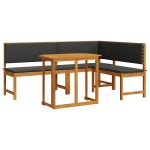 vidaXL Set bistro de grădină cu perne, 3 piese, lemn masiv de acacia vidaXL Set bistro de grădină cu perne, 3 piese, lemn masiv de acacia