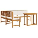 vidaXL Set mobilier de grădină cu perne, 4 piese, lemn masiv de acacia