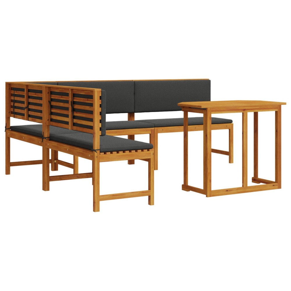 vidaXL Set mobilier de grădină cu perne, 4 piese, lemn masiv de acacia