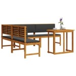vidaXL Set mobilier de grădină cu perne, 4 piese, lemn masiv de acacia vidaXL Set mobilier de grădină cu perne, 4 piese, lemn masiv de acacia