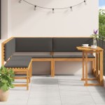 vidaXL Set mobilier de grădină cu perne, 4 piese, lemn masiv de acacia vidaXL Set mobilier de grădină cu perne, 4 piese, lemn masiv de acacia