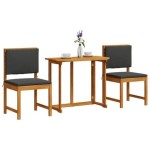 Set de dining pentru grădină vidaXL, 3 piese, din lemn masiv de acacia