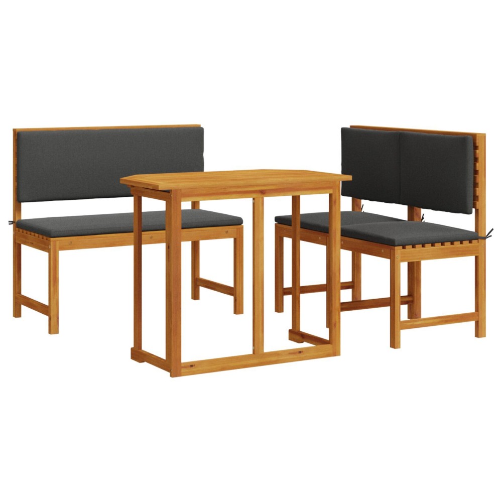 vidaXL Set mobilier de grădină cu perne, 4 piese, lemn masiv de acacia