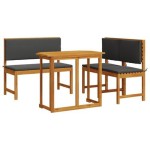vidaXL Set mobilier de grădină cu perne, 4 piese, lemn masiv de acacia vidaXL Set mobilier de grădină cu perne, 4 piese, lemn masiv de acacia