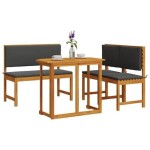 vidaXL Set mobilier de grădină cu perne, 4 piese, lemn masiv de acacia vidaXL Set mobilier de grădină cu perne, 4 piese, lemn masiv de acacia