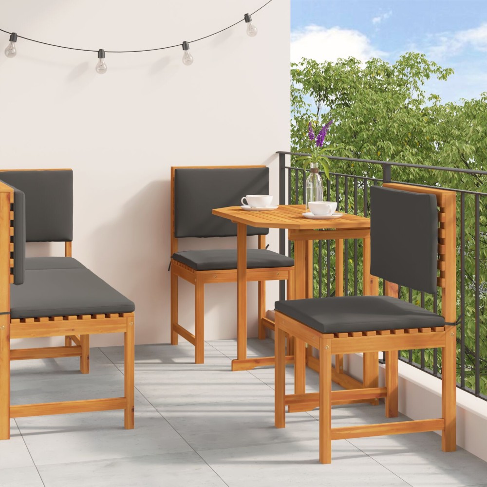 vidaXL Set mobilier de grădină cu perne, 5 piese, lemn masiv de acacia