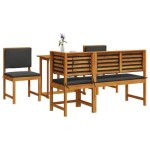vidaXL Set mobilier de grădină cu perne, 5 piese, lemn masiv de acacia