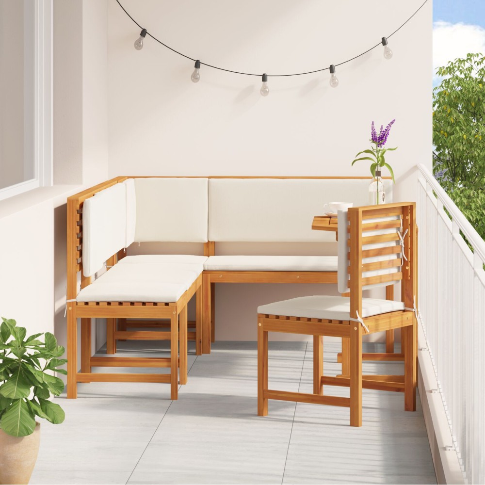 vidaXL Set mobilier de grădină cu perne, 6 piese, lemn masiv de acacia