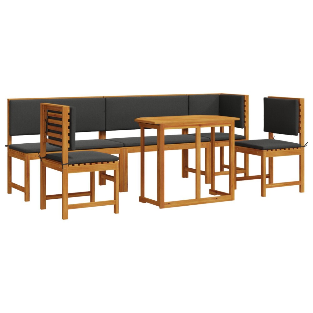 vidaXL Set mobilier de grădină cu perne, 6 piese, lemn masiv de acacia