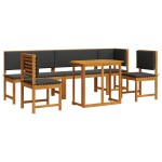 vidaXL Set mobilier de grădină cu perne, 6 piese, lemn masiv de acacia