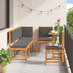 vidaXL Set mobilier de grădină cu perne, 6 piese, lemn masiv de acacia