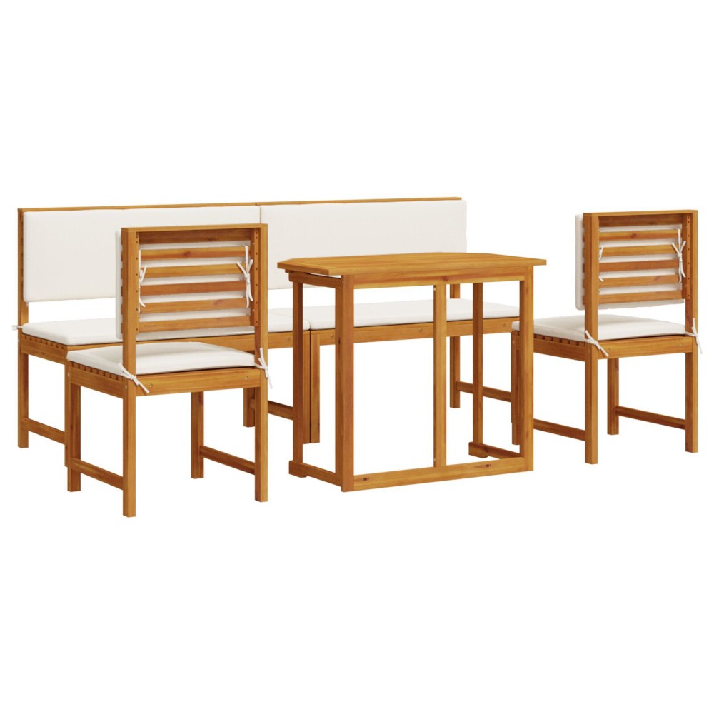 vidaXL Set mobilier de grădină cu perne, 5 piese, lemn masiv de acacia