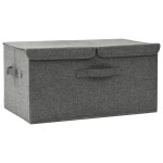 vidaXL Cutie de depozitare, antracit, 50x30x25 cm, material textil vidaXL Cutie de depozitare, antracit, 50x30x25 cm, material textil