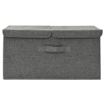 vidaXL Cutie de depozitare, antracit, 50x30x25 cm, material textil vidaXL Cutie de depozitare, antracit, 50x30x25 cm, material textil