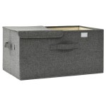 vidaXL Cutie de depozitare, antracit, 50x30x25 cm, material textil vidaXL Cutie de depozitare, antracit, 50x30x25 cm, material textil