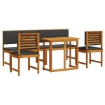 vidaXL Set mobilier de grădină cu perne, 5 piese, lemn masiv de acacia vidaXL Set mobilier de grădină cu perne, 5 piese, lemn masiv de acacia
