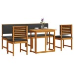 vidaXL Set mobilier de grădină cu perne, 5 piese, lemn masiv de acacia vidaXL Set mobilier de grădină cu perne, 5 piese, lemn masiv de acacia