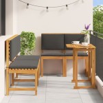 vidaXL Set mobilier de grădină cu perne, 5 piese, lemn masiv de acacia vidaXL Set mobilier de grădină cu perne, 5 piese, lemn masiv de acacia