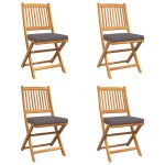 vidaXL Scaun pliant 4 pcs Gri 49 x 57.5 x 92cm Lemn masiv de acacia vidaXL Scaun pliant 4 pcs Gri 49 x 57.5 x 92cm Lemn masiv de acacia