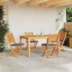vidaXL Scaun pliant 4 pcs Gri 49 x 57.5 x 92cm Lemn masiv de acacia vidaXL Scaun pliant 4 pcs Gri 49 x 57.5 x 92cm Lemn masiv de acacia