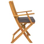 vidaXL Scaun pliant 4 pcs Gri 49 x 57.5 x 92cm Lemn masiv de acacia vidaXL Scaun pliant 4 pcs Gri 49 x 57.5 x 92cm Lemn masiv de acacia