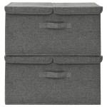 vidaXL Cutii de depozitare 2 buc. antracit 50x30x25 cm material textil vidaXL Cutii de depozitare 2 buc. antracit 50x30x25 cm material textil