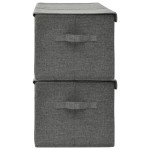 vidaXL Cutii de depozitare 2 buc. antracit 50x30x25 cm material textil vidaXL Cutii de depozitare 2 buc. antracit 50x30x25 cm material textil