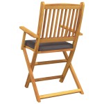 vidaXL Scaun pliant 8 pcs Gri 49 x 57.5 x 92cm Lemn masiv de acacia vidaXL Scaun pliant 8 pcs Gri 49 x 57.5 x 92cm Lemn masiv de acacia
