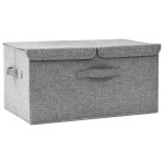 vidaXL Cutie de depozitare, gri, 50x30x25 cm, material textil vidaXL Cutie de depozitare, gri, 50x30x25 cm, material textil