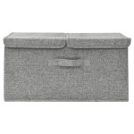 vidaXL Cutie de depozitare, gri, 50x30x25 cm, material textil vidaXL Cutie de depozitare, gri, 50x30x25 cm, material textil