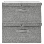 vidaXL Cutii de depozitare 2 buc. gri 50x30x25 cm material textil vidaXL Cutii de depozitare 2 buc. gri 50x30x25 cm material textil