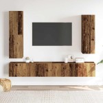 vidaXL Set dulap TV 4 piese montat pe perete lemn vechi lemn prelucrat
