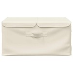 vidaXL Cutie de depozitare, crem, 50x30x25 cm, material textil vidaXL Cutie de depozitare, crem, 50x30x25 cm, material textil