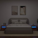 vidaXL Noptiere cu LED-uri, 2 buc., Lemn vechi, 60x35x40 cm