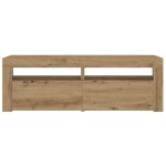 vidaXL Noptiere cu lumini LED, 2 buc.,Stejar artizanal, 60x35x40 cm