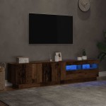 vidaXL Dulap TV cu lumini LED lemn vechi 180x35x40 cm lemn prelucrat vidaXL Dulap TV cu lumini LED lemn vechi 180x35x40 cm lemn prelucrat