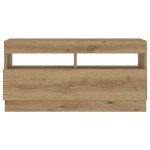 vidaXL Dulap TV cu LED stejar artizanal 180x35x40 cm lemn prelucrat