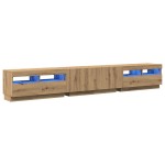 vidaXL Dulap TV cu LED stejar artizanal 260x35x40 cm lemn prelucrat