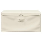 vidaXL Cutii de depozitare 2 buc. crem 50x30x25 cm material textil vidaXL Cutii de depozitare 2 buc. crem 50x30x25 cm material textil