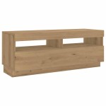vidaXL Dulap TV cu LED stejar artizanal 300x35x40 cm lemn prelucrat